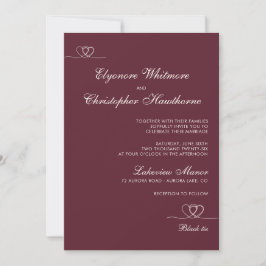 Deep Burgundy Modern Chic Mix and Match Wedding Einladung