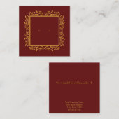 Deep Burgundy Modern Frame Earring Display Cards Terminkarte (Vorne/Hinten)