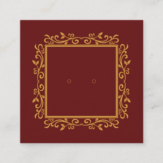 Deep Burgundy Modern Frame Earring Display Cards Terminkarte (Vorderseite)