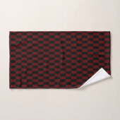 Deep Burgundy Red and Black Woven Pattern Badhandtuch Set (Handtuch)