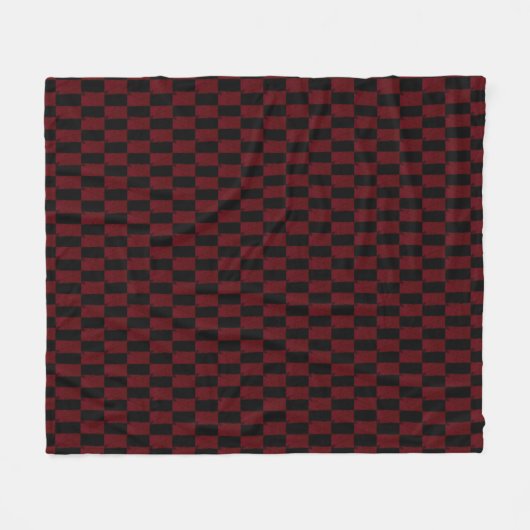 Deep Burgundy Red and Black Woven Pattern Fleecedecke (Vorderseite (Horizontal))
