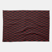 Deep Burgundy Red and Black Woven Pattern Geschirrtuch (Horizontal)