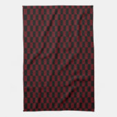 Deep Burgundy Red and Black Woven Pattern Geschirrtuch (Vertikal)