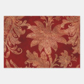 Deep Burgundy Red and Gold Damask Geschenkpapier Set (Vorderseite)