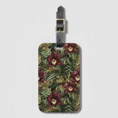 Deep Burgundy Red Orchids Jungle Birthday Gepäckanhänger (Vorderseite Vertikal)