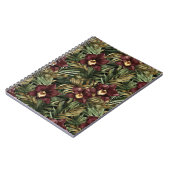 Deep Burgundy Red Orchids Jungle Birthday Notizblock (Linke Seite)