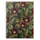 Deep Burgundy Red Orchids Jungle Birthday Notizblock (Vorderseite)