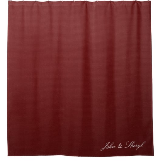 Deep Burgundy Red Solid Color Modern Duschvorhang (Vorderseite)