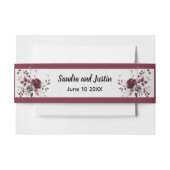 Deep Burgundy Silver Grau Aquarellfarben Blüte Cus Einladungsbanderole (Vorderseite Beispiel)