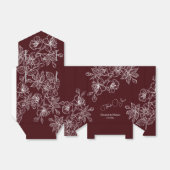 Deep Burgundy White Floral | Custom Wedding Geschenkschachtel (Ungefaltet)