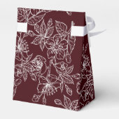 Deep Burgundy White Floral | Custom Wedding Geschenkschachtel (Rückseite)
