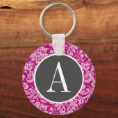 Deep Cerise Damask Schlüsselanhänger (Vorderseite)