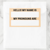 Deep Champagne Name & Pronoun Labels Rechteckiger Aufkleber (Tasche)