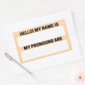 Deep Champagne Name & Pronoun Labels Rechteckiger Aufkleber (Umschlag)