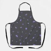 Deep Charcoal Balloon Flower Floral Pattern Schürze (Vorderseite)