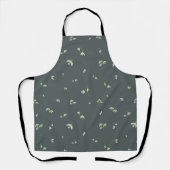 Deep Charcoal Japanese Snowdrop Floral Pattern Schürze (Vorderseite)