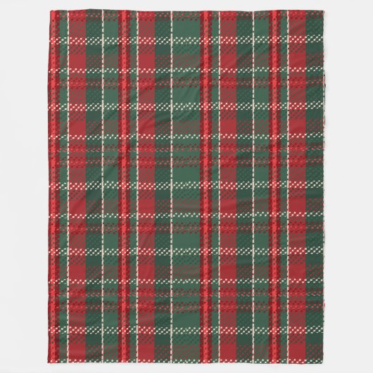 Deep Christmas Red Green Tartan Fleecedecke (Vorderseite)