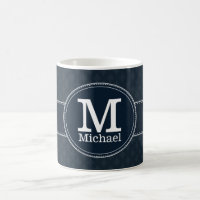 Deep Classic Navy Blue Muster Custom Monogram