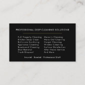 Deep Cleaning Service Professional Schwarz Gold Visitenkarte (Rückseite)