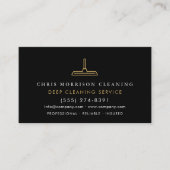 Deep Cleaning Service Professional Schwarz Gold Visitenkarte (Vorderseite)