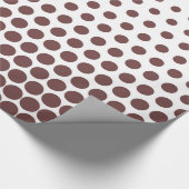 Deep Coffee Polka Dot Modern White Geschenkpapier (Ecke)