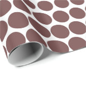 Deep Coffee Polka Dot Modern White Geschenkpapier (Rolleneckpunkt)