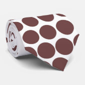 Deep Coffee Polka Dots Modern White Krawatte (Gerollt)