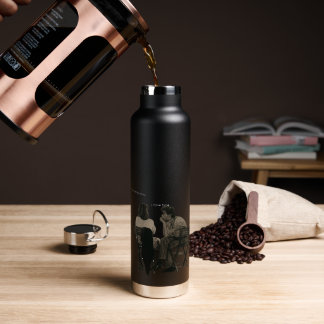Deep Conversations Black Coffee (Minimalist Art Trinkflasche