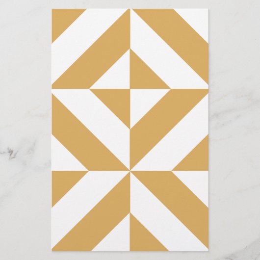 Deep Cool Gold Geometric Deko Cube Pattern Briefpapier (Vorderseite)