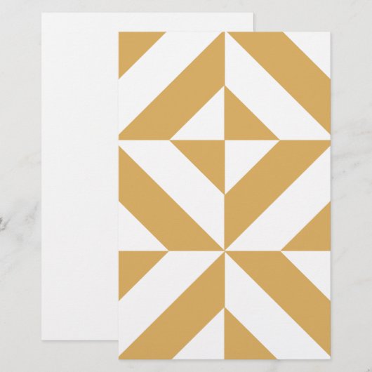 Deep Cool Gold Geometric Deko Cube Pattern Briefpapier (Vorne/Hinten)