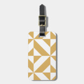 Deep Cool Gold Geometric Deko Cube Pattern Gepäckanhänger (Vorderseite vertikal)