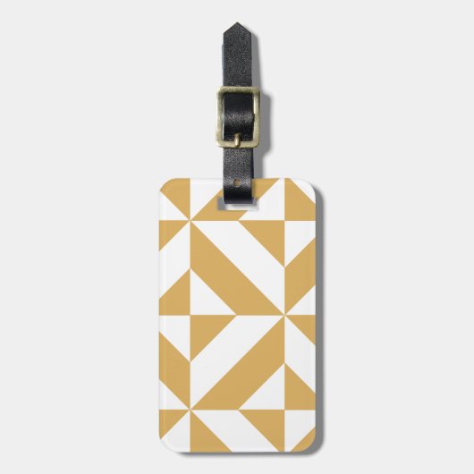 Deep Cool Gold Geometric Deko Cube Pattern Gepäckanhänger (Vorderseite vertikal)