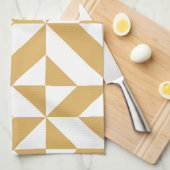 Deep Cool Gold Geometric Deko Cube Pattern Küchentuch (Viertel Falte)