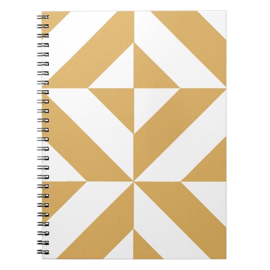 Deep Cool Gold Geometric Deko Cube Pattern Notizblock (Vorderseite)