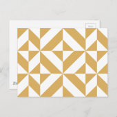 Deep Cool Gold Geometric Deko Cube Pattern Postkarte (Vorne/Hinten)