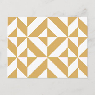 Deep Cool Gold Geometric Deko Cube Pattern Postkarte