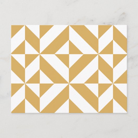 Deep Cool Gold Geometric Deko Cube Pattern Postkarte (Vorderseite)