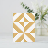 Deep Cool Gold Geometric Deko Cube Pattern Postkarte (Stehend Vorderseite)