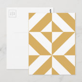 Deep Cool Gold Geometric Deko Cube Pattern Postkarte (Vorne/Hinten)