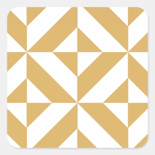 Deep Cool Gold Geometric Deko Cube Pattern Quadratischer Aufkleber (Vorderseite)