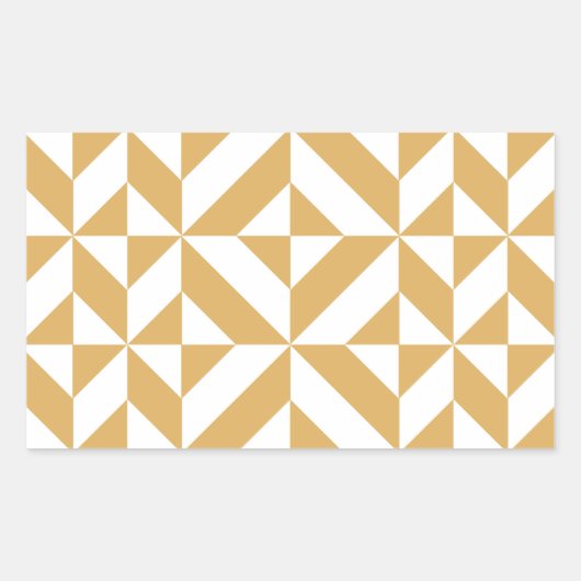 Deep Cool Gold Geometric Deko Cube Pattern Rechteckiger Aufkleber (Vorderseite)