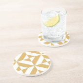 Deep Cool Gold Geometric Deko Cube Pattern Sandstein Untersetzer (Seite)