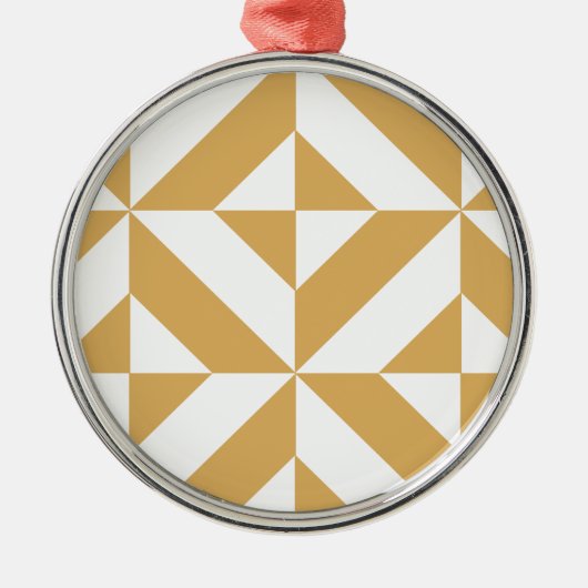Deep Cool Gold Geometric Deko Cube Pattern Silbernes Ornament (Vorne)