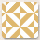 Deep Cool Gold Geometric Deko Cube Pattern Untersetzer (Vorderseite)