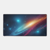 Deep Cosmic Cyan Magenta Abstract Space Nebula Schreibtischunterlage (Vorderseite)