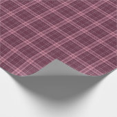 Deep Cranberry Red Tartan Kariert Geschenkpapier (Ecke)