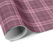 Deep Cranberry Red Tartan Kariert Geschenkpapier (Rolleneckpunkt)