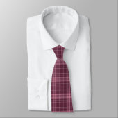 Deep Cranberry Red Tartan Plaid Krawatte (Gebunden)