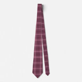 Deep Cranberry Red Tartan Plaid Krawatte (Vorderseite)