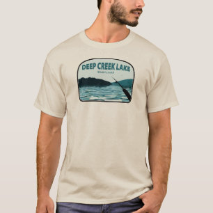 Deep Creek Lake Maryland Angelrute T-Shirt